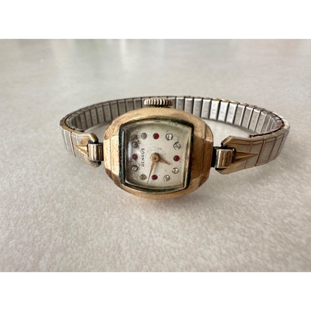 Benrus Vintage Mcm Ladies 10kt Rolled Gold Plate Manual Mechanical Watch